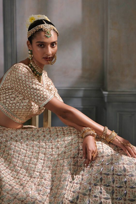 5 - Srinithi Lehenga Set – Ivory, image 5