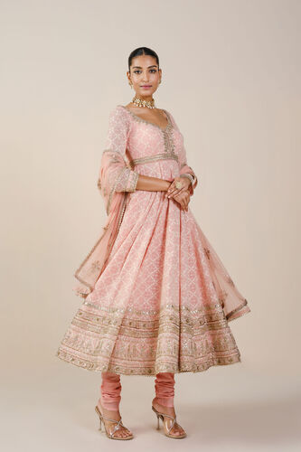 Aaloka Embroidered Georgette Anarkali Set - Blush, Blush, image 2