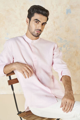 Anant Linen Shirt, Pink, image 5