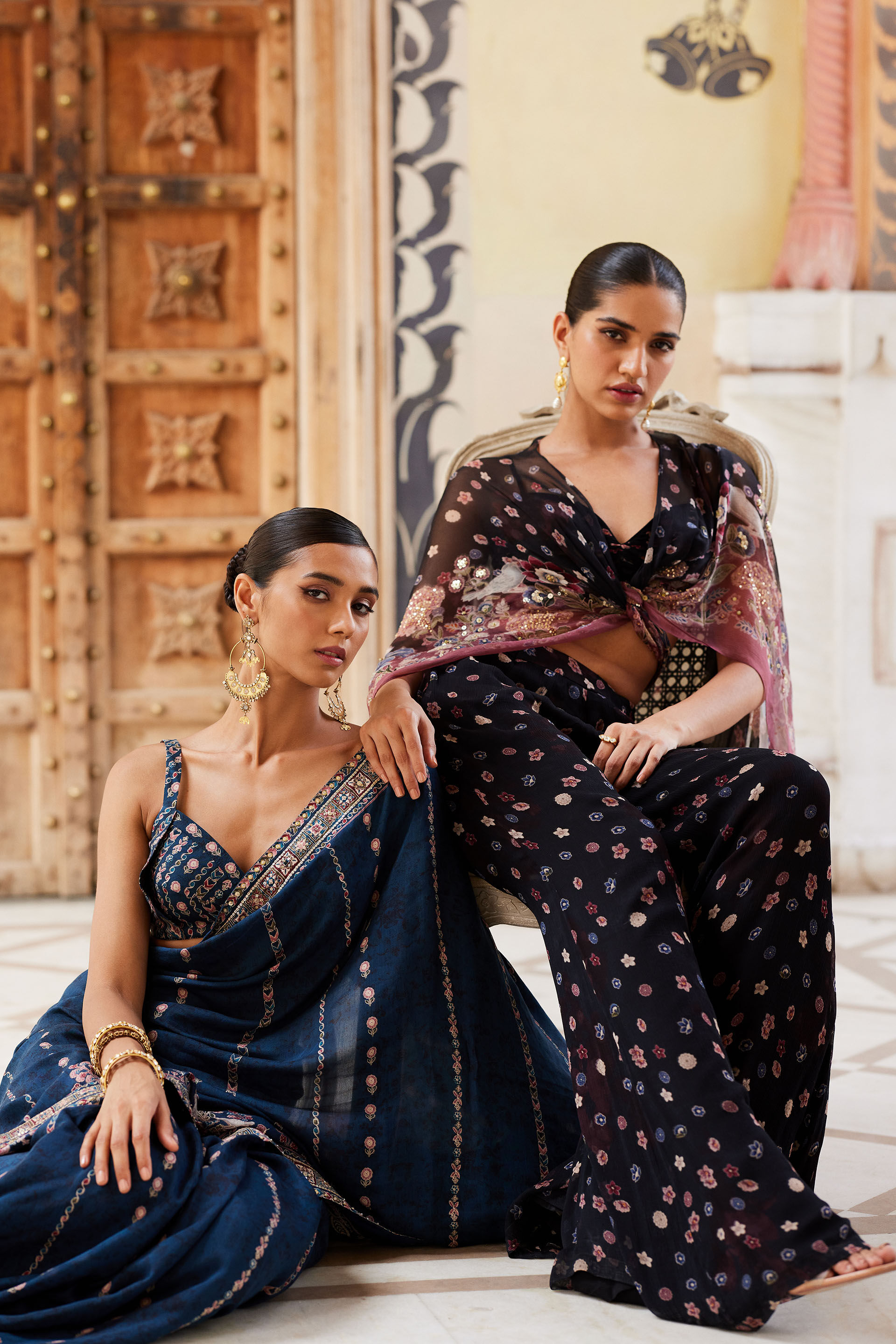 Nuris Saree, Blue, image 8