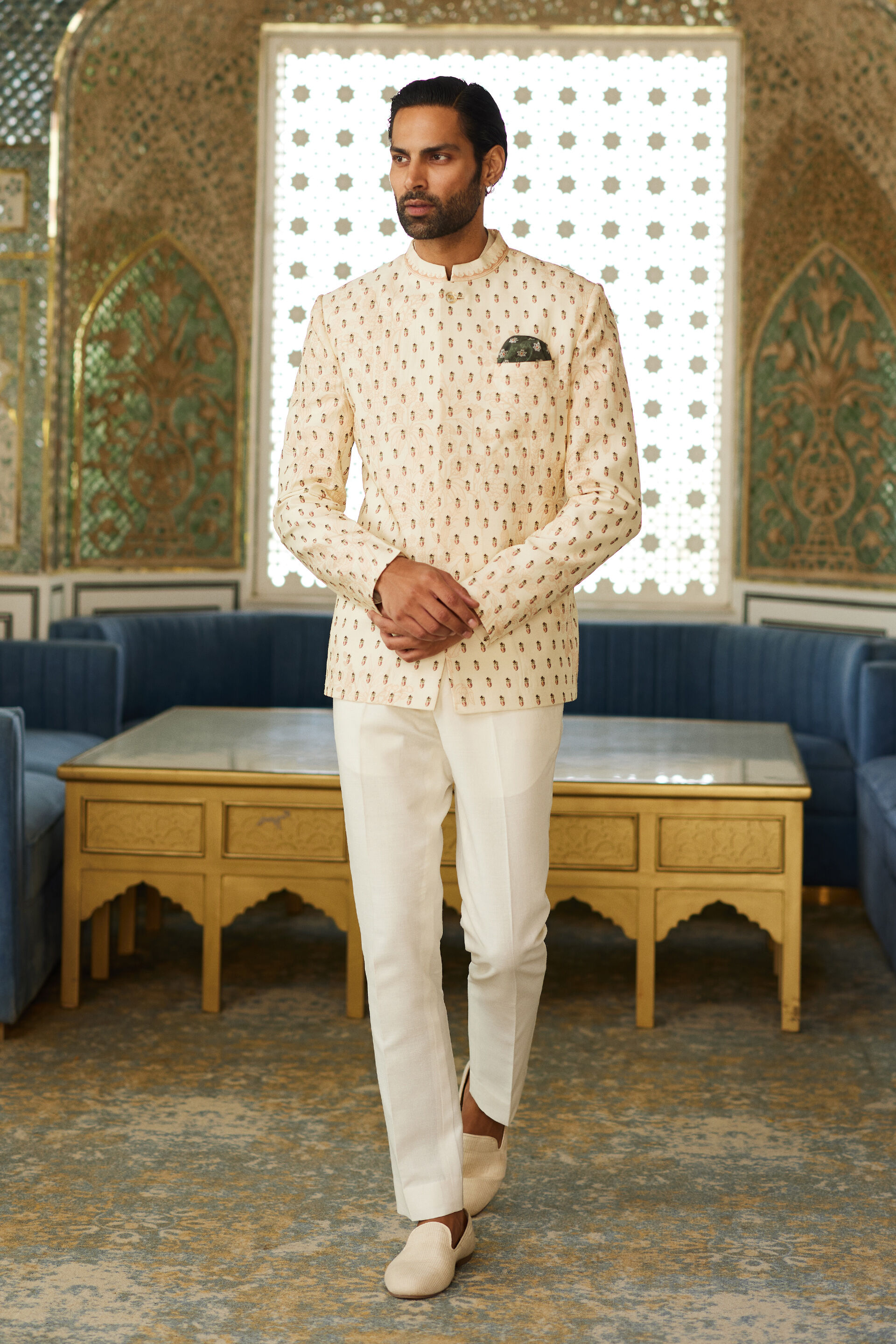 Eshan Silk Bandhagala - Ivory