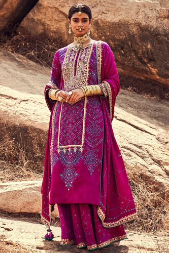 1 - Hiti Bandhani Sharara Set – Purple, image 1