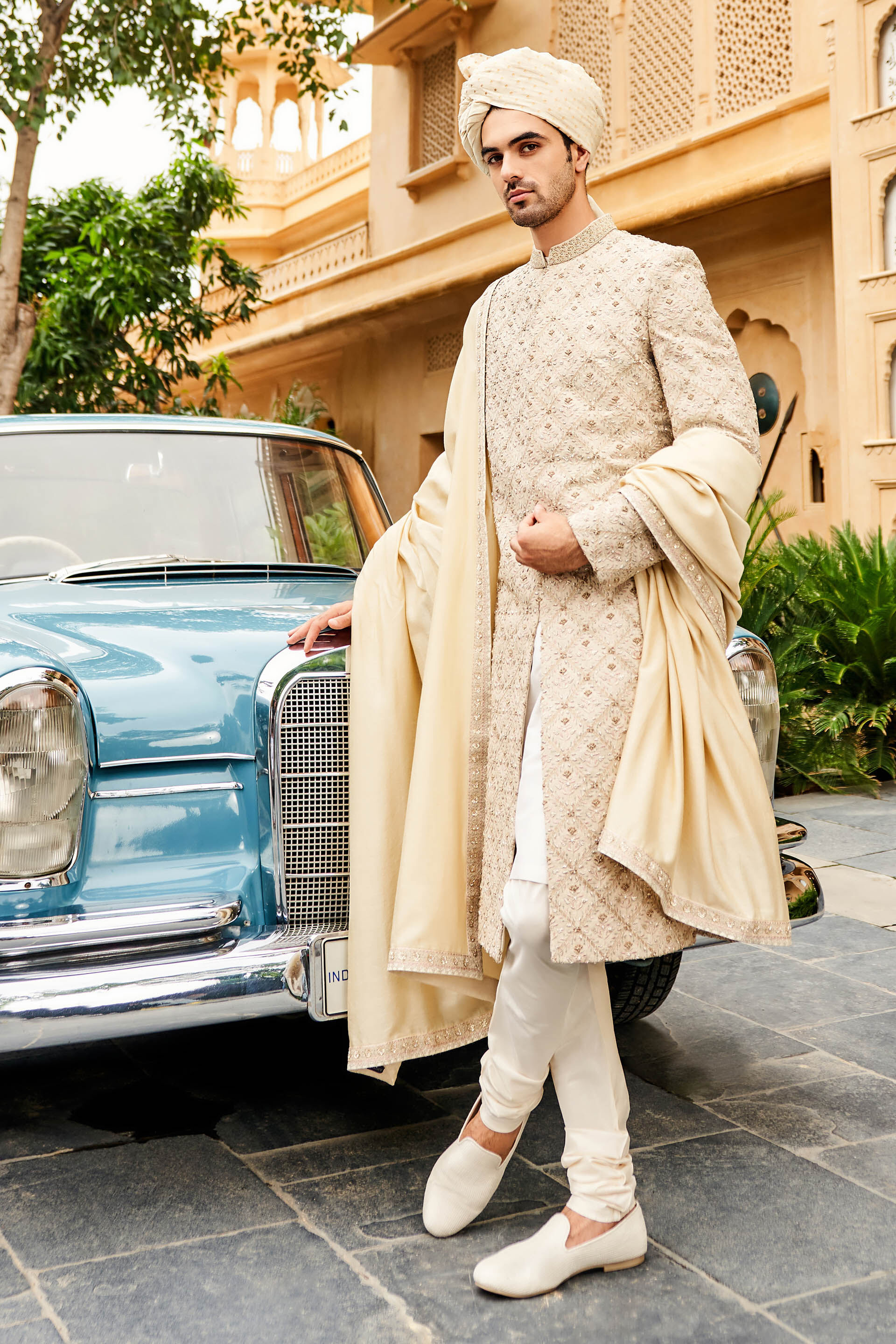 Aalekh Sherwani - Cream, Cream, image 3