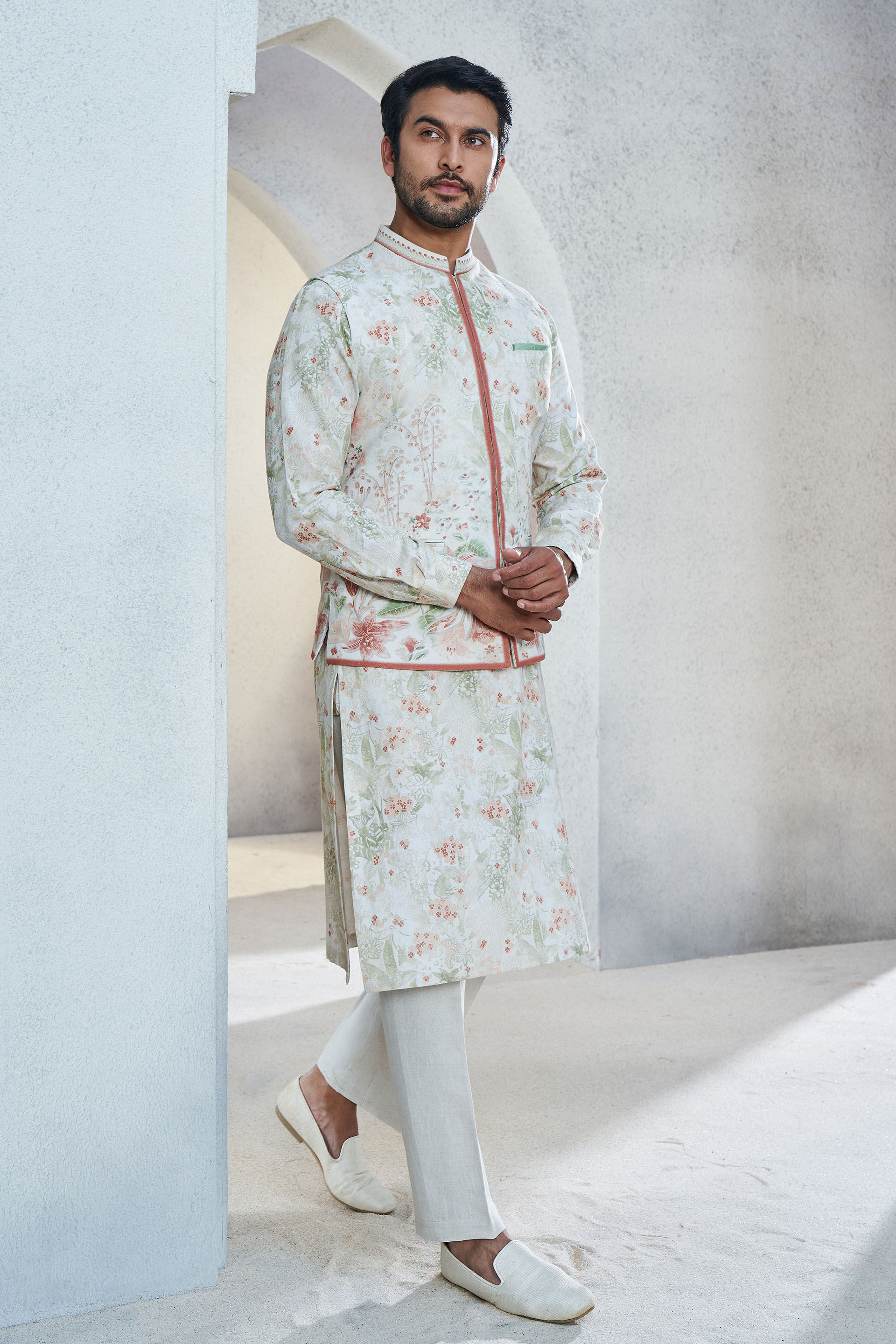 Ajish Nehru Jacket - Ivory