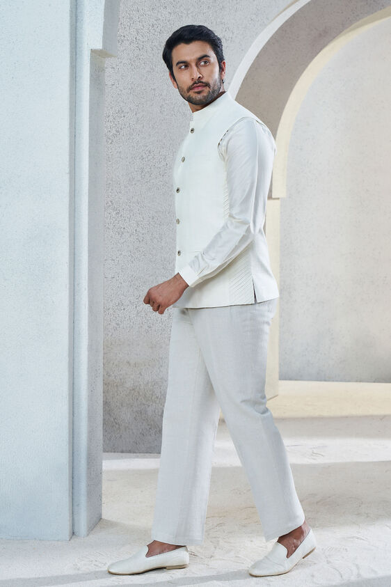 Shwar Nehru Jacket, Ivory, image 2