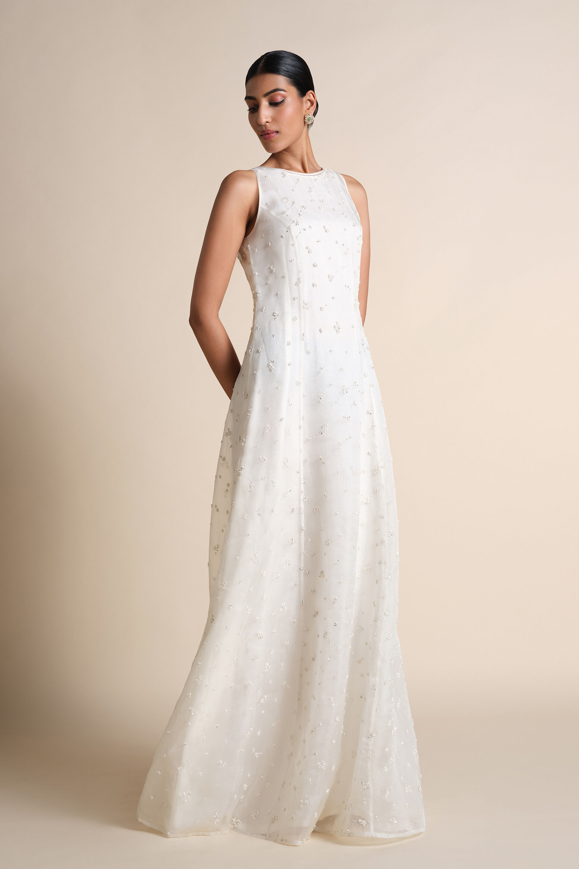 Mountain Mist Silk Gown - Ivory