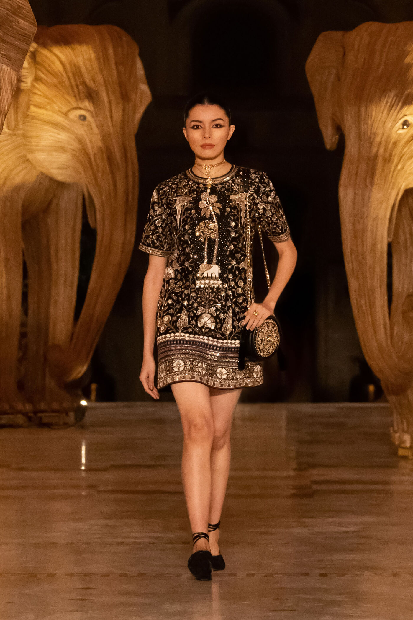 anita dongre black dress Izar Printed Sequin Dress