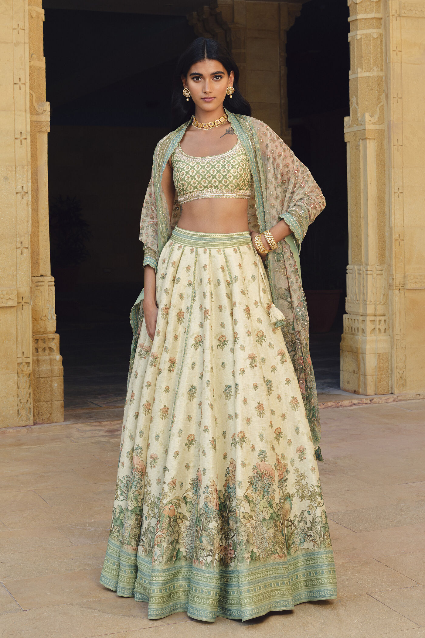 Fareeha Lehenga Set - Ivory