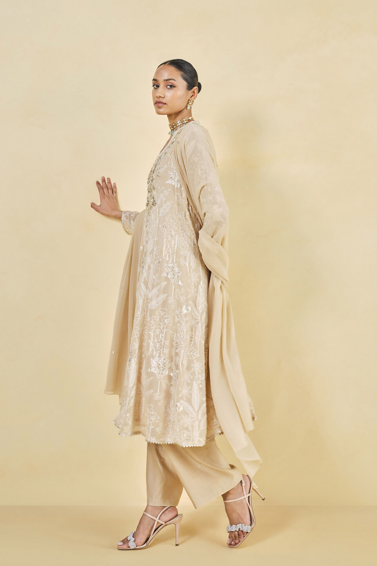 Jahzara Embroidered Suit Set - Flesh, Flesh, image 2
