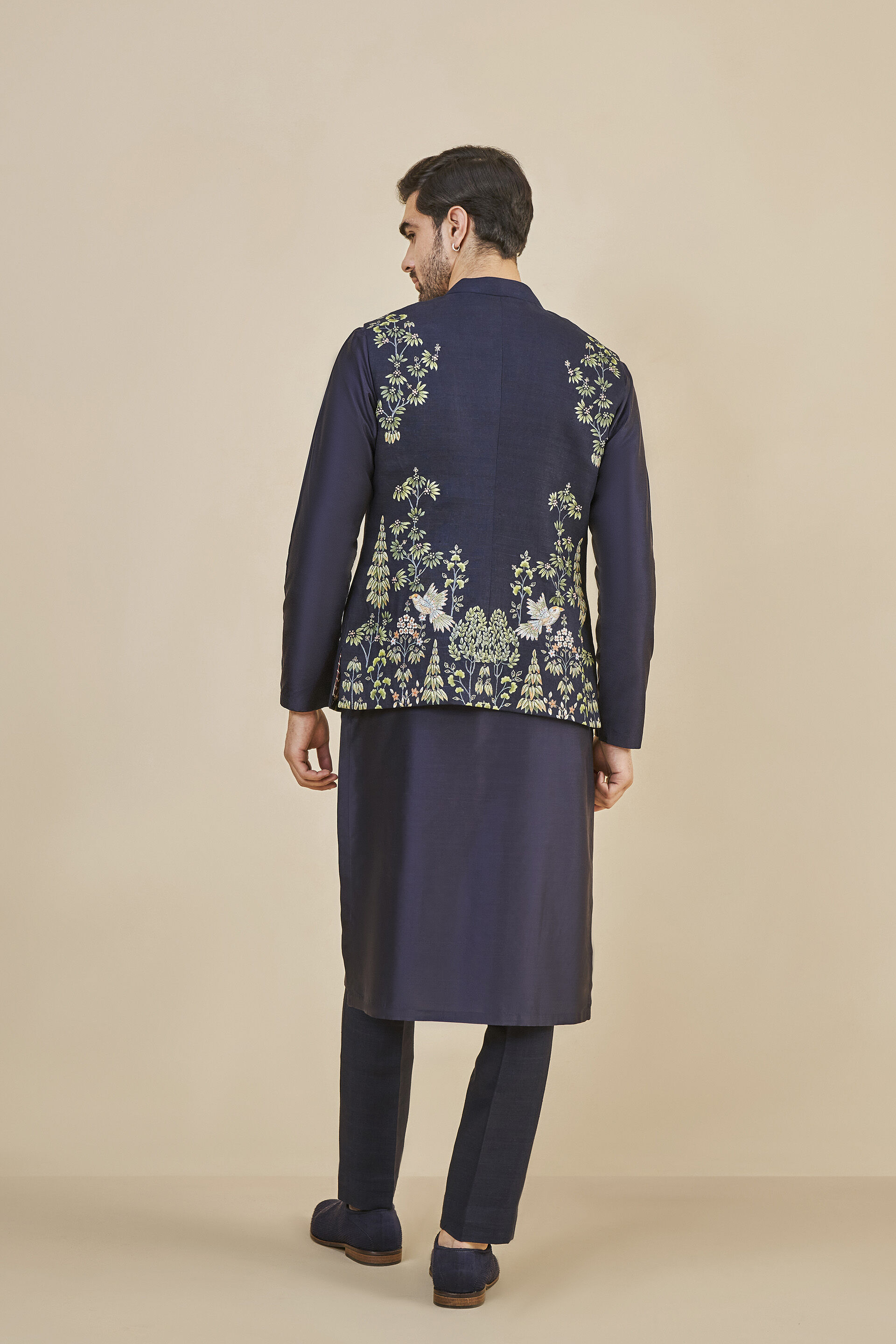 Sky blue nehru jacket on sale