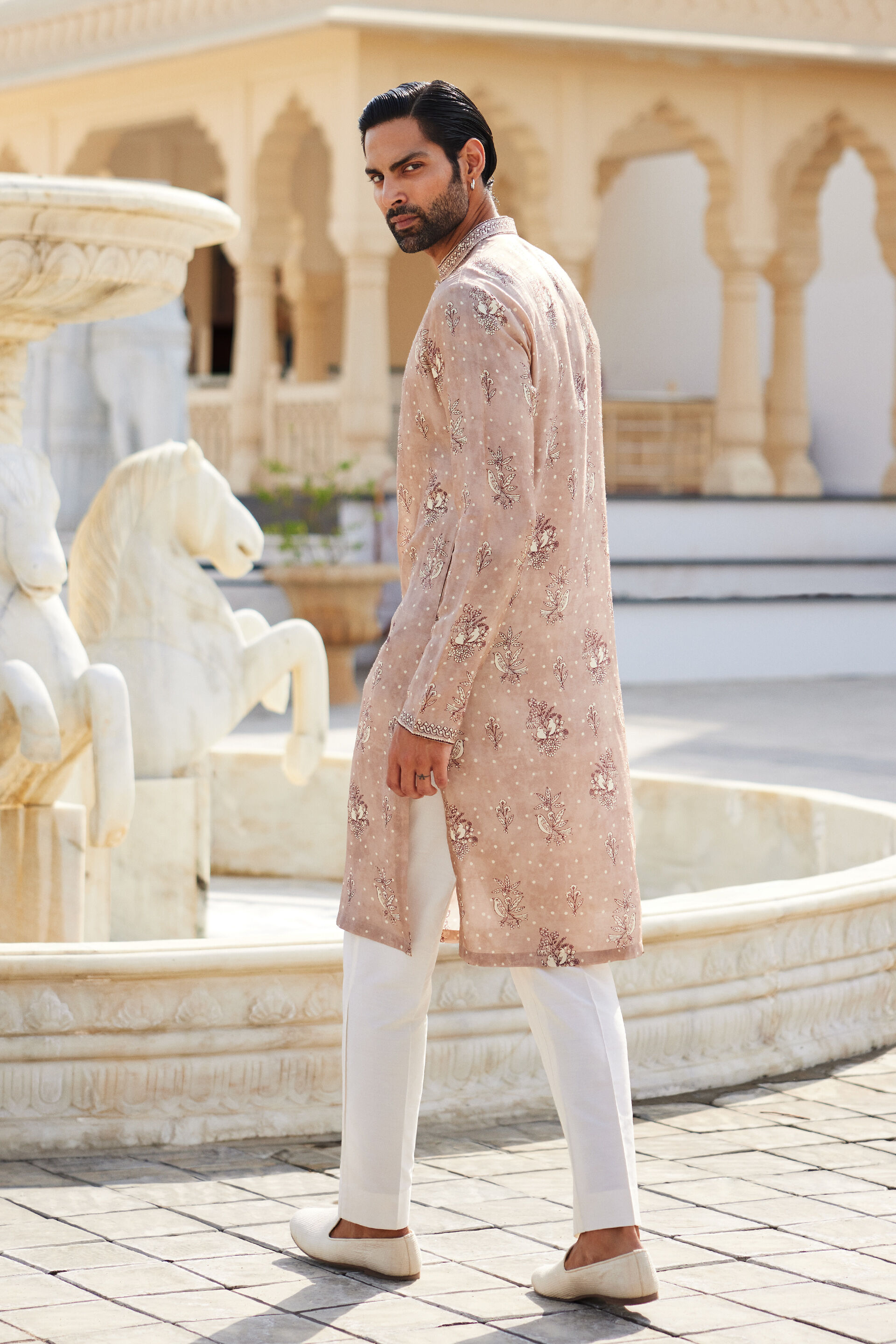 Simal Silk Kurta - Pink