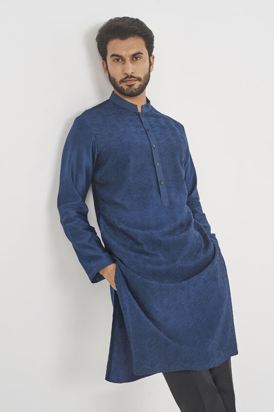 Gulzar Kurta, Navy, image 4