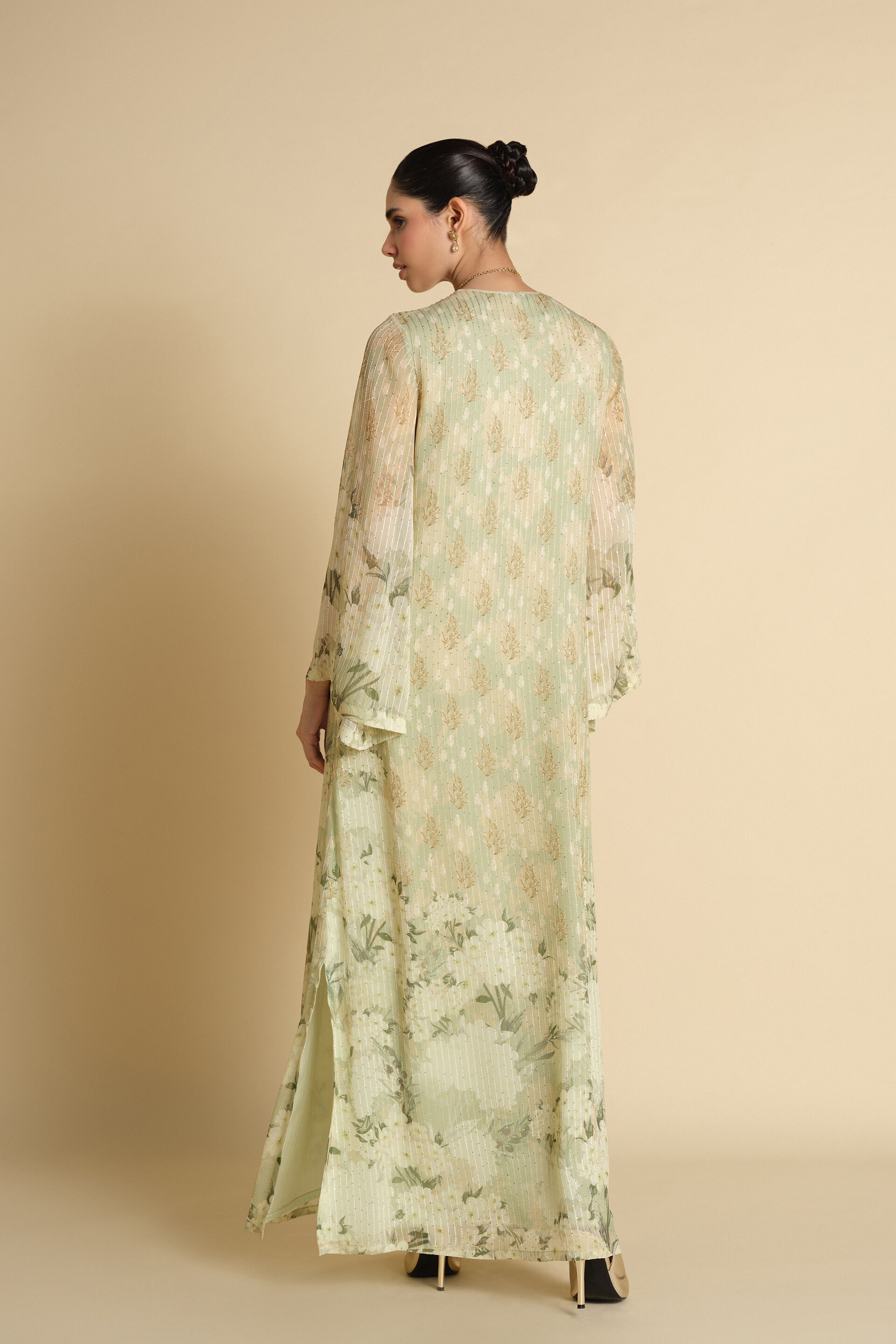 Suha Embroidered Kaftan - Sage
