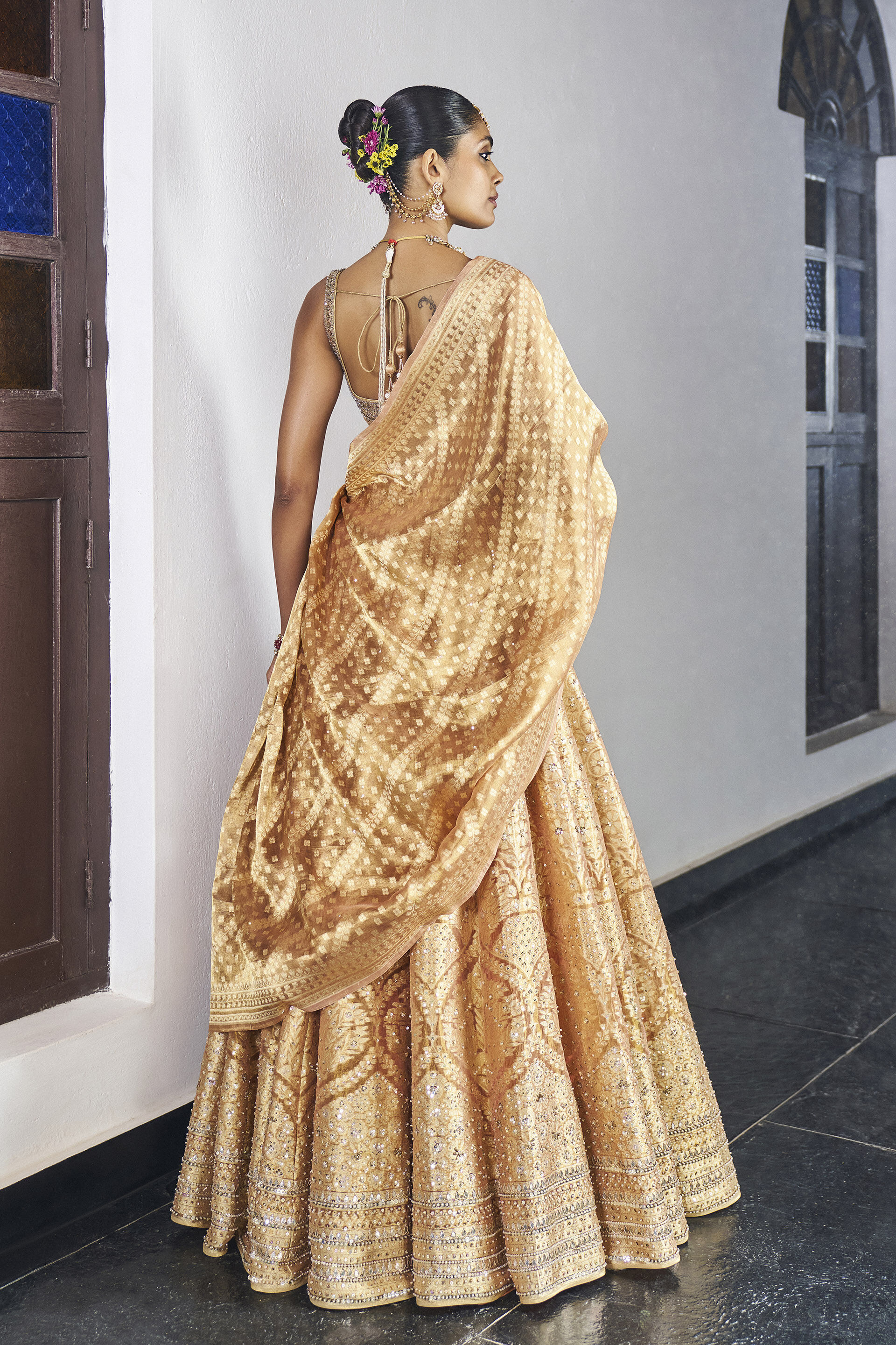 Ishq Benarasi Silk Lehenga Set - Gold