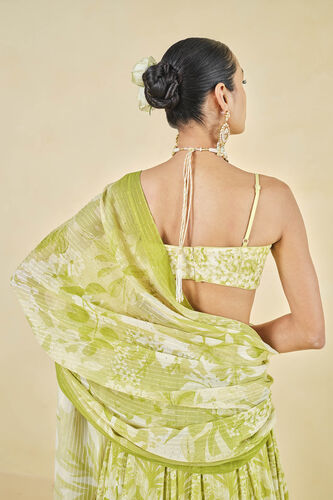 From The Tropics Georgette Lehenga - Lime, Lime, image 5