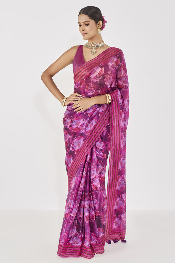 Tanaz Saree - Purple, , image 1