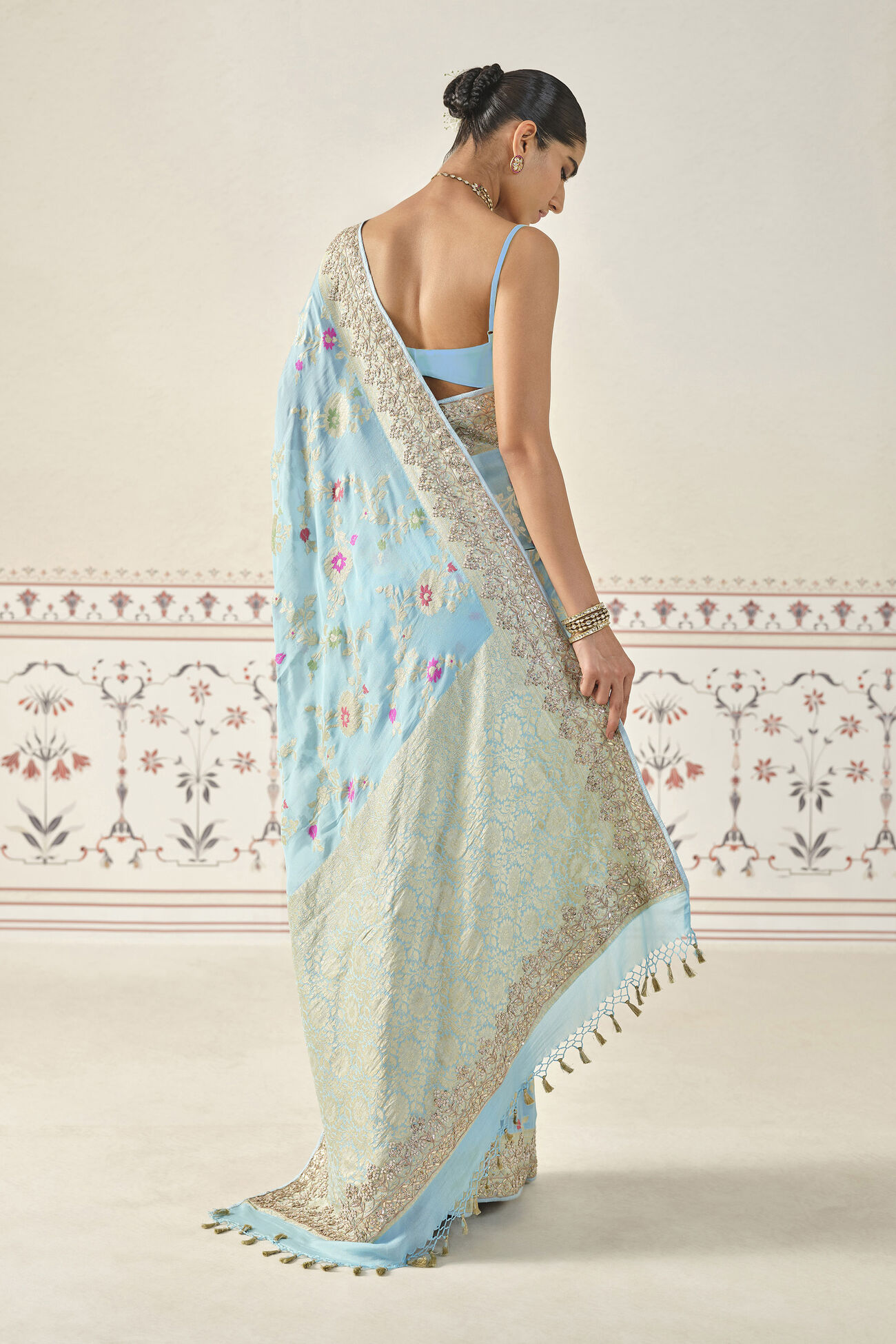 Panavi Saree Set, Powder Blue, image 2