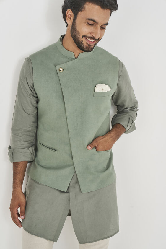 Divit Nehru Jacket - Sage, Sage, image 4
