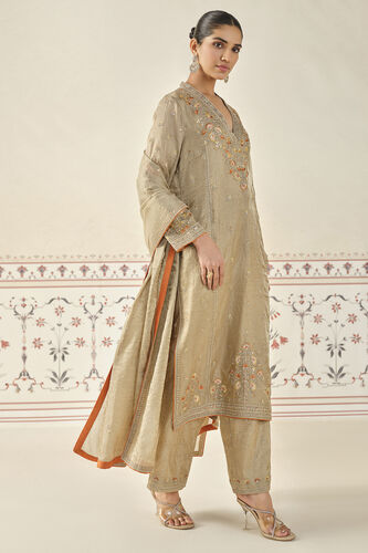 Indali Embroidered Kurta Set - Gold, Gold, image 3