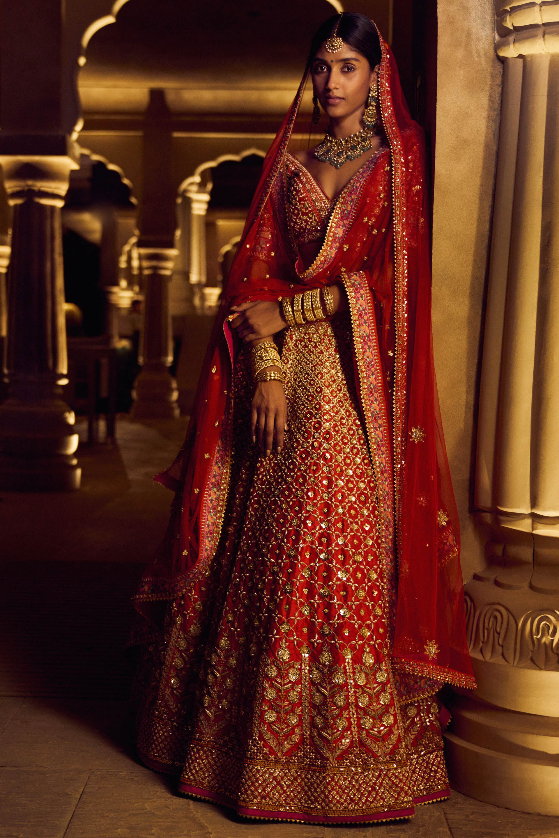 Anita dongre red lehenga online