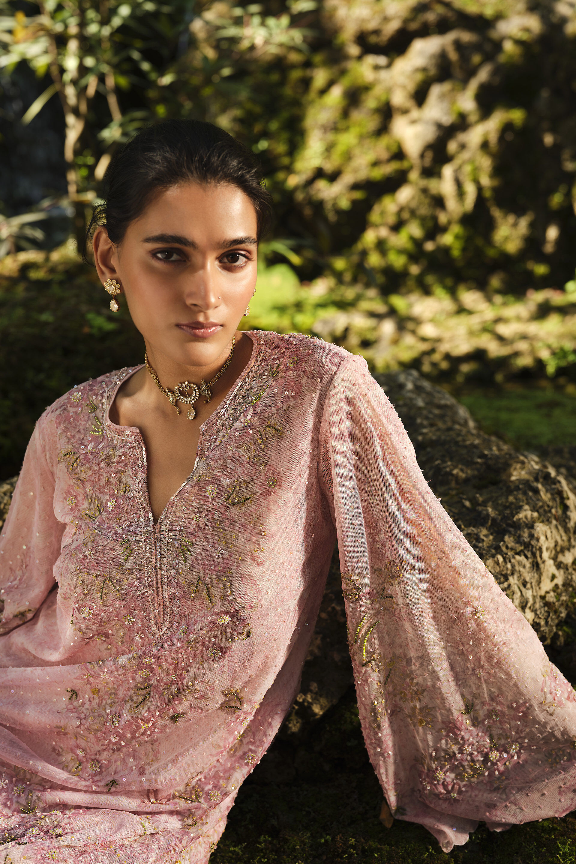 Silaam Printed Kaftan - Blush, Blush, image 3