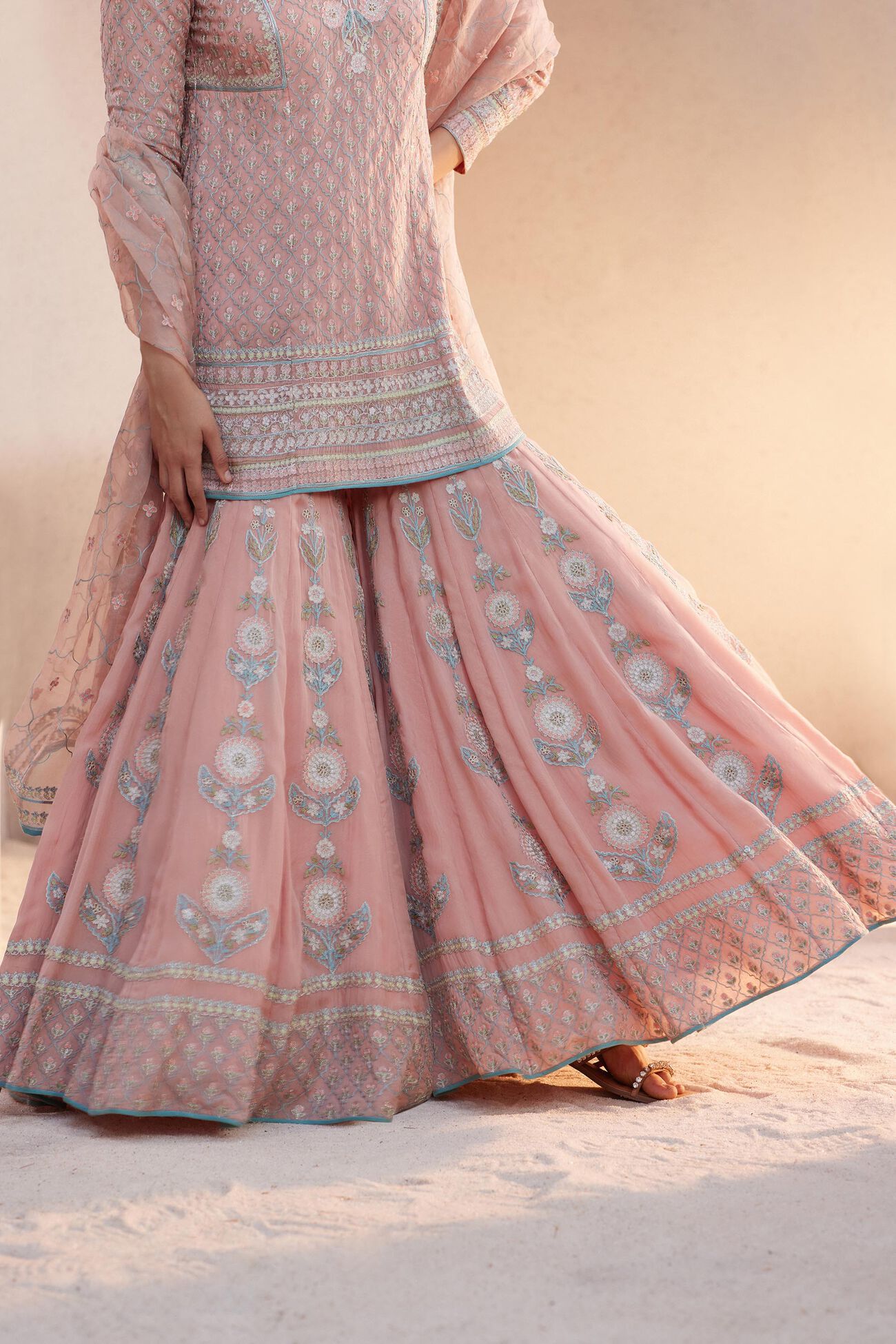Ashreen Aari Embroidered Suit Set - Blush, Blush, image 6