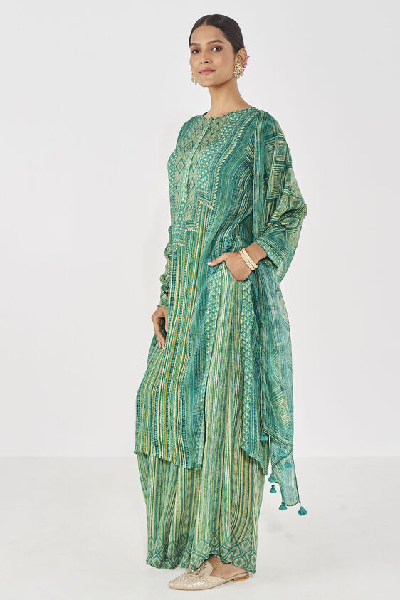 Roohi Kurta Set, Green, image 4