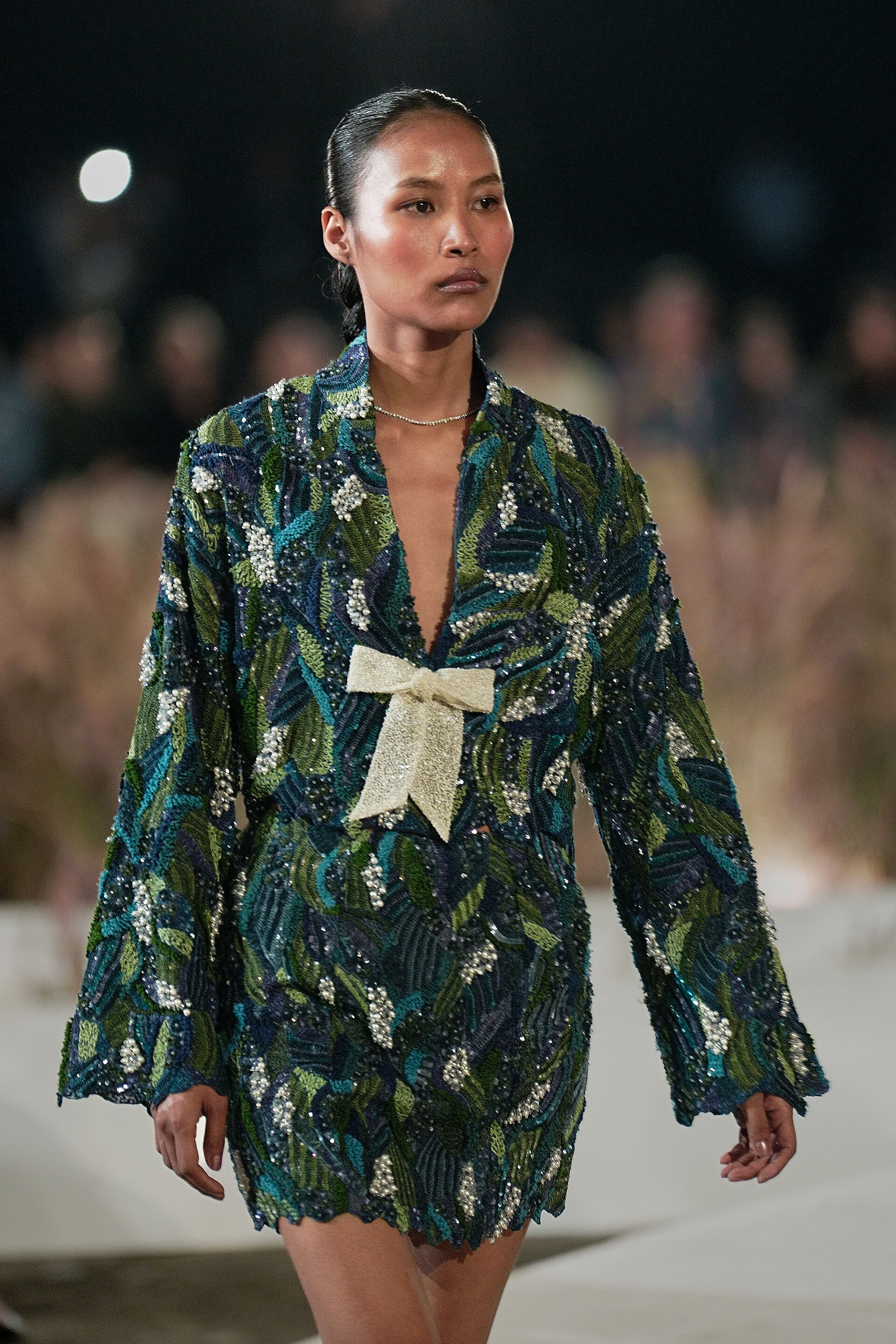 Azfrida Embroidered Skirt Set - Blue