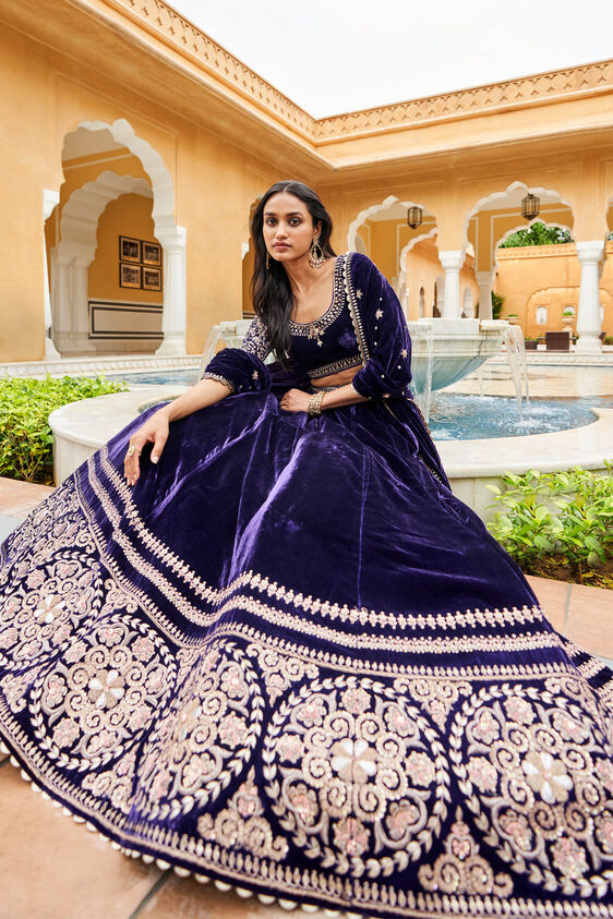 Fauzia Lehenga, Purple, image 1