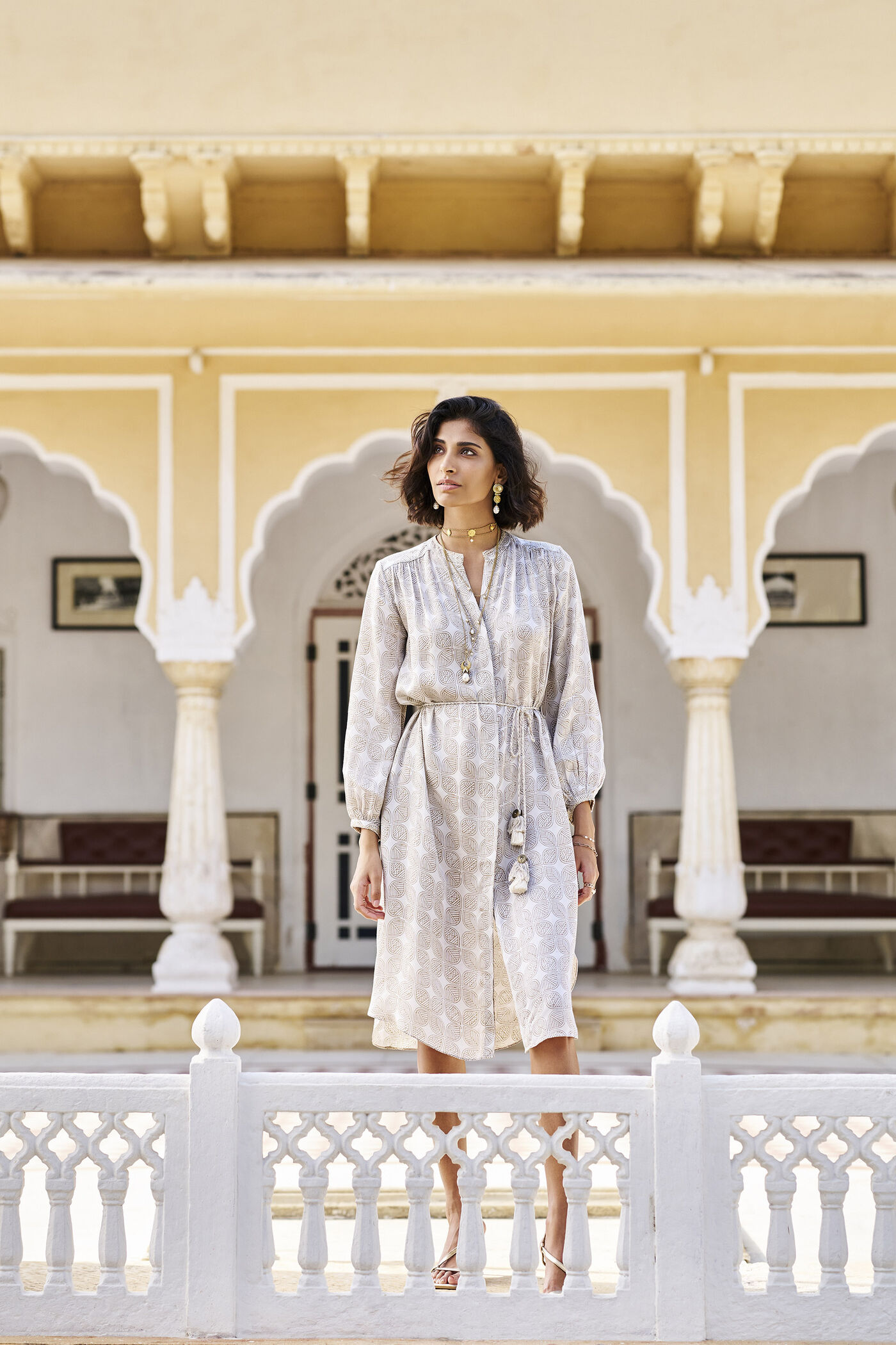 gold block print dress Emilia Organic Cotton Hand Block-Print Maxi Dress - Olive & Mustard - PLUS - Organic Clothing