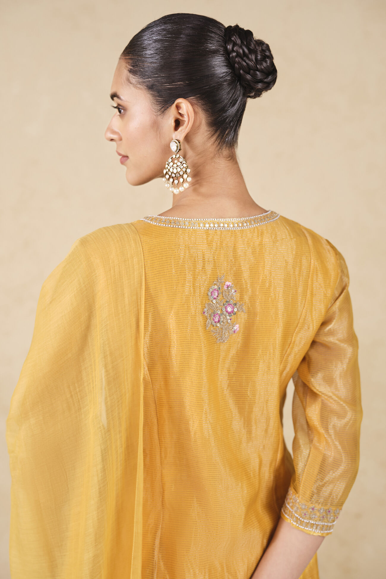 Umbra Embroidered Sharara Set - Yellow, Yellow, image 5