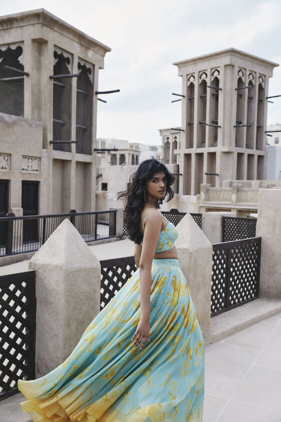 Sama Skirt Set - Aqua, Aqua, image 1