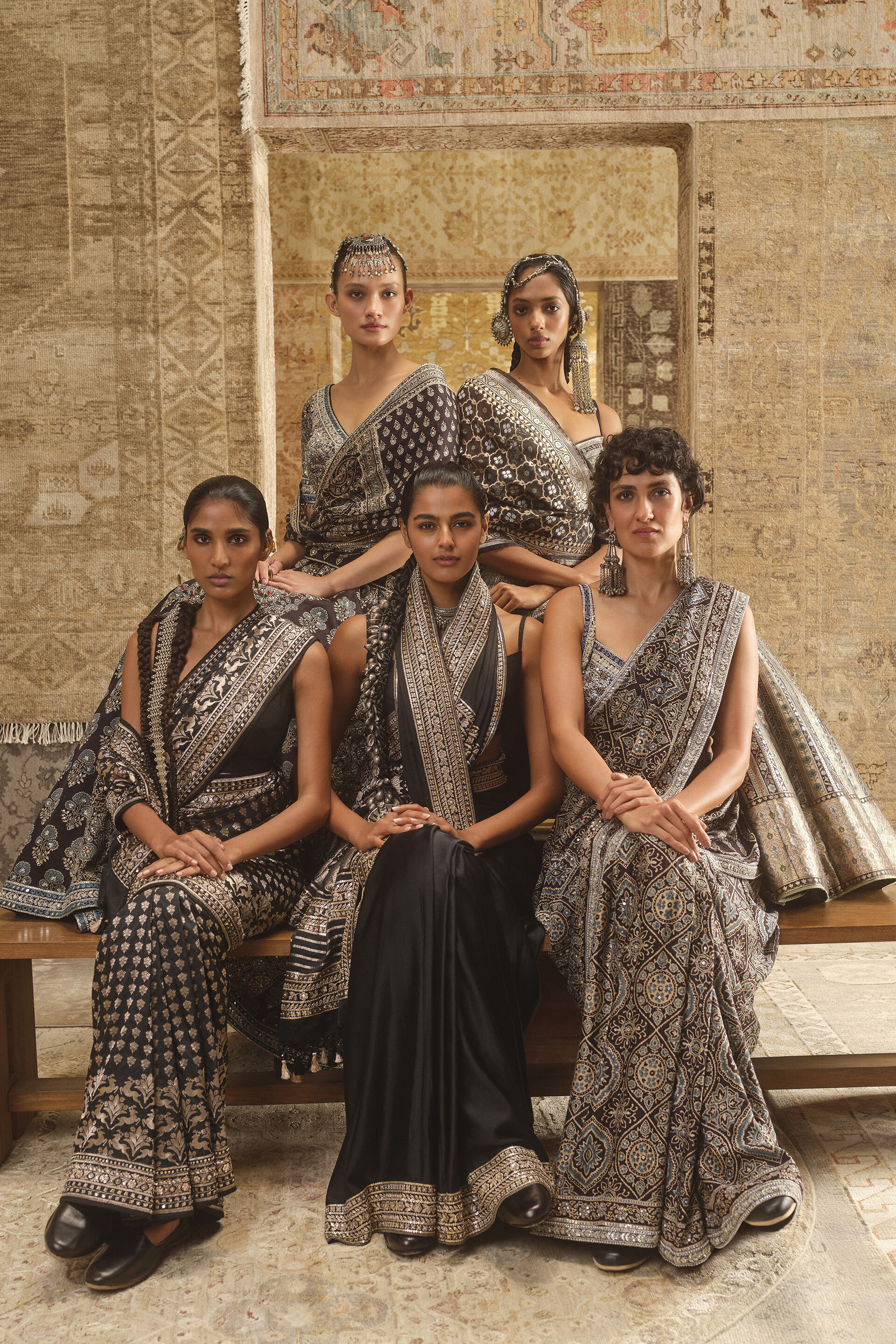 Alahna Handwoven Benarasi Silk Lehenga Set - Black, Black, image 3