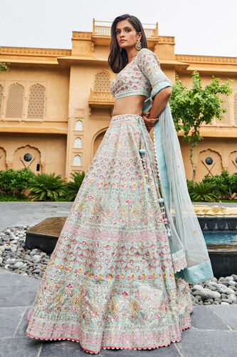 Gayaka Lehenga, Powder Blue, image 2