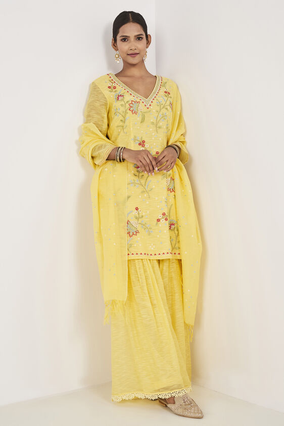 Nirup Gharara Set, Yellow, image 4