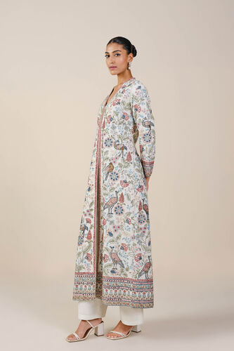 Paradise Of Flowers SEWA Hand-embroidered Silk Jacket Set - Ivory, Ivory, image 2