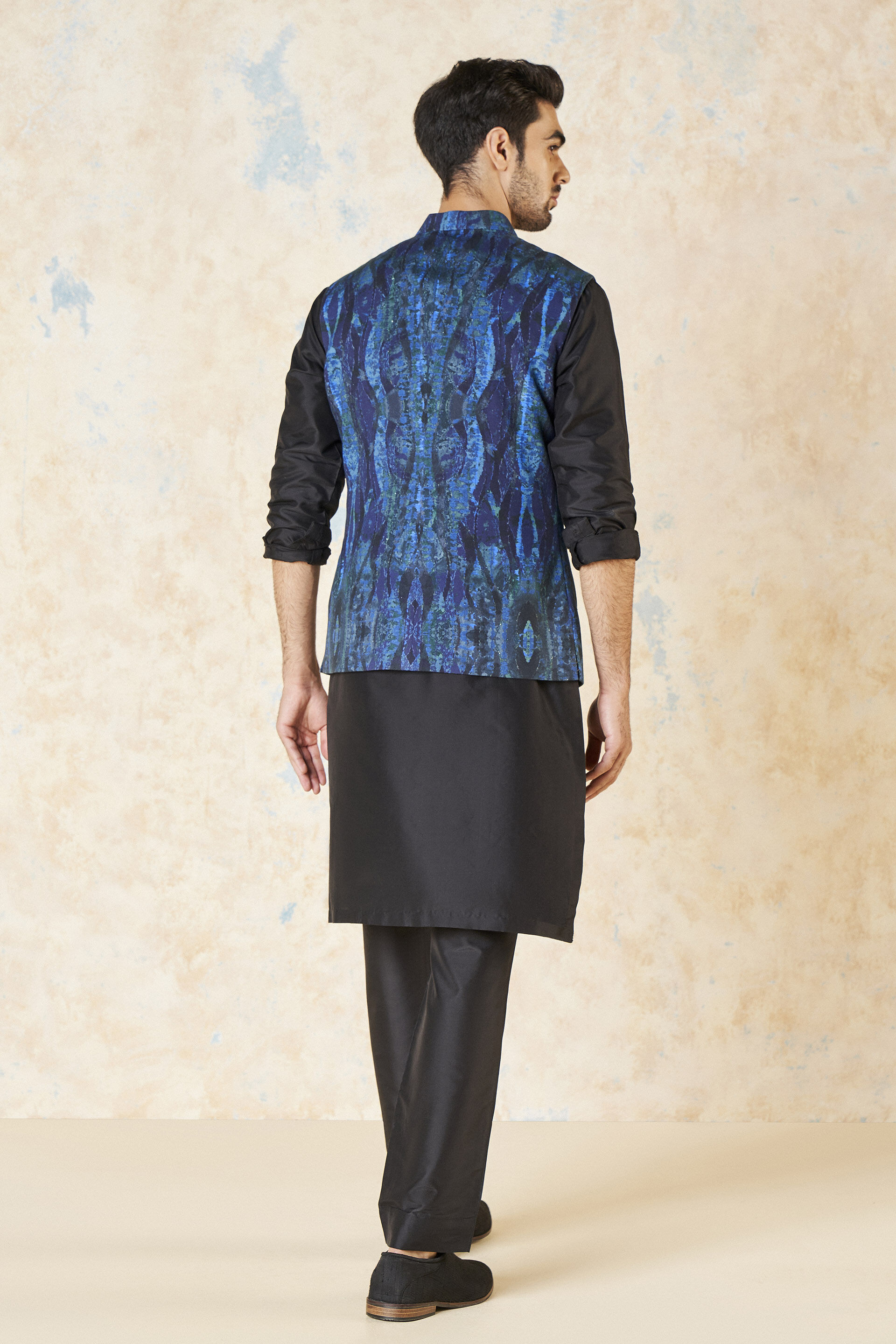 Adhrit Nehru Jacket - Blue, Blue, image 3