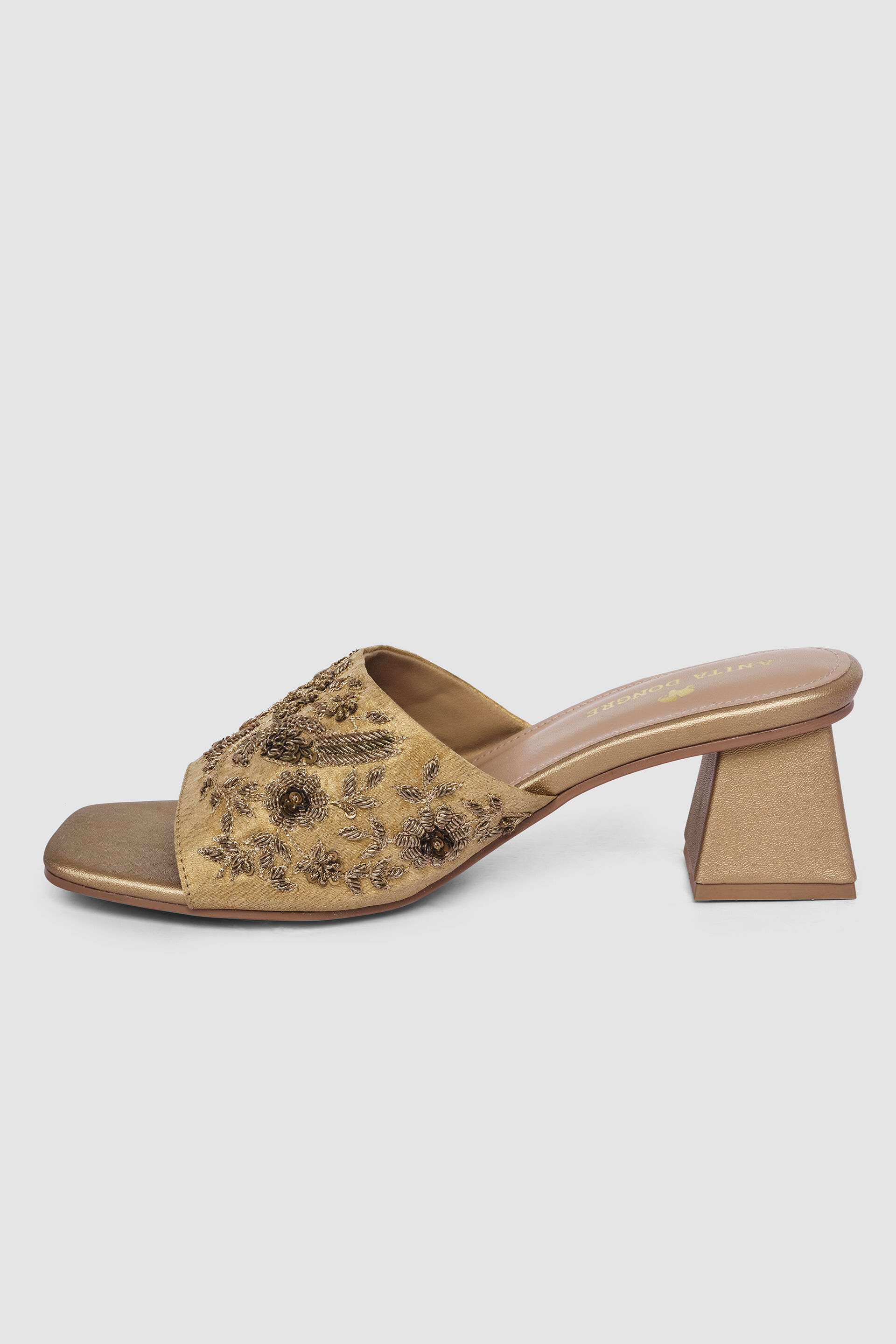 Kabini Hand-embroidered Heels - Gold, Gold, image 3