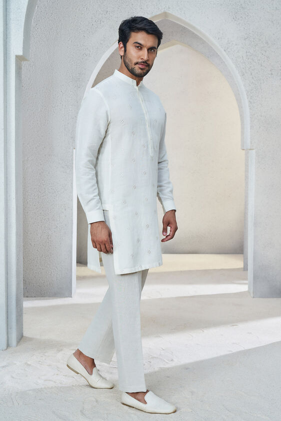 Keshav Kurta - Powder Blue, Off White, image 2