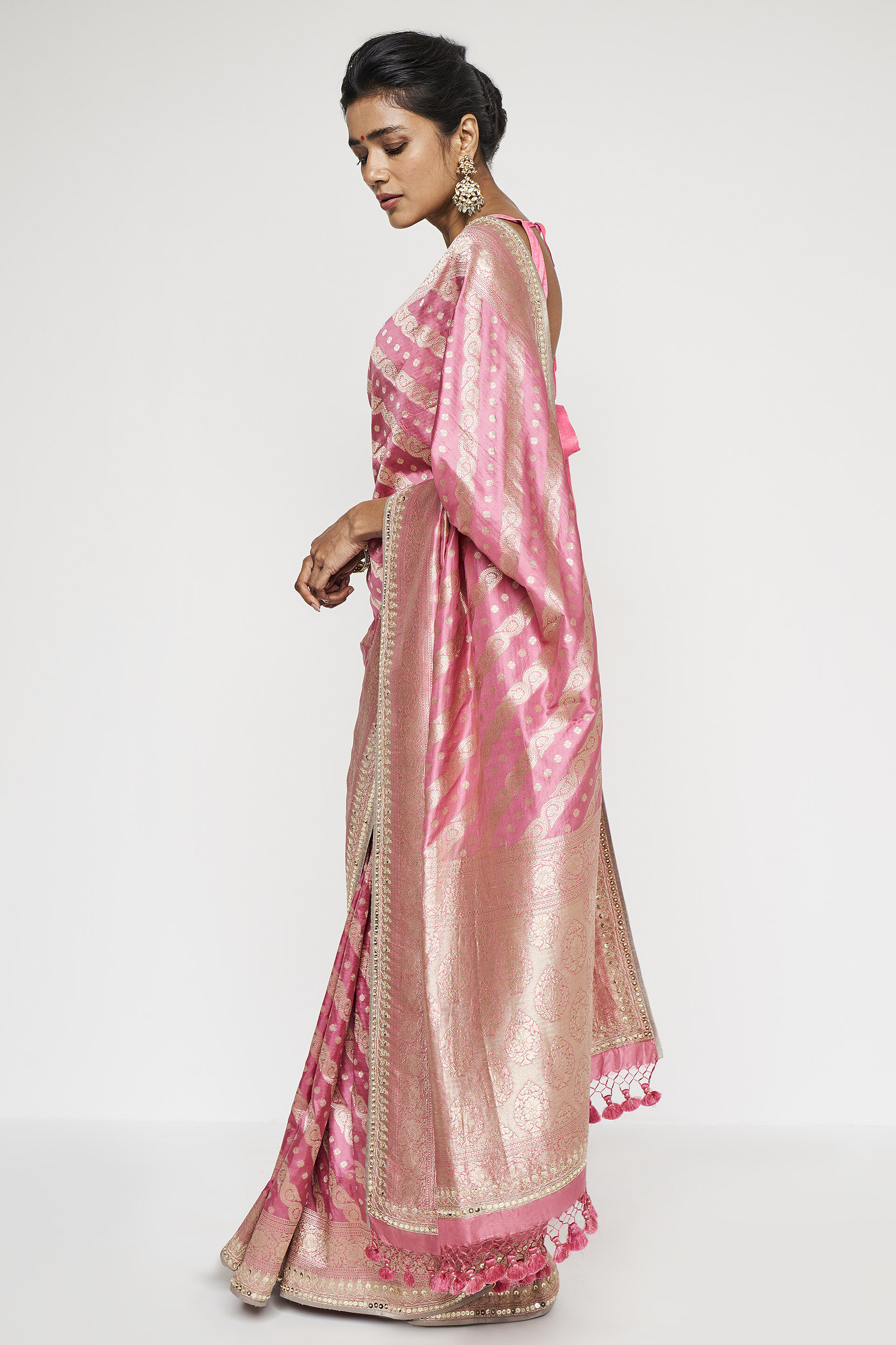 Manana Benarasi Saree - Pink