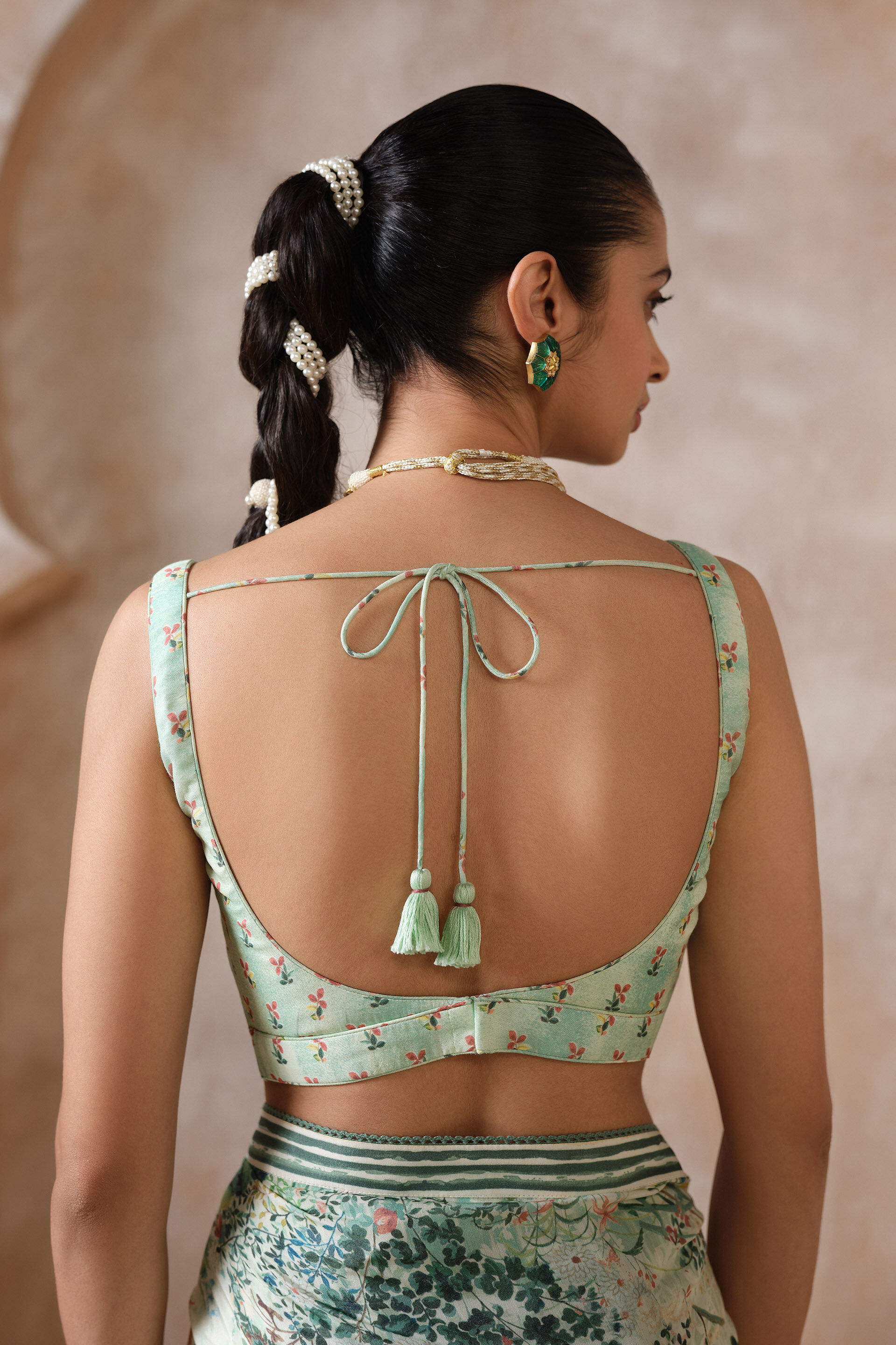 Komakal Printed Silk Saree, Sage, image 5