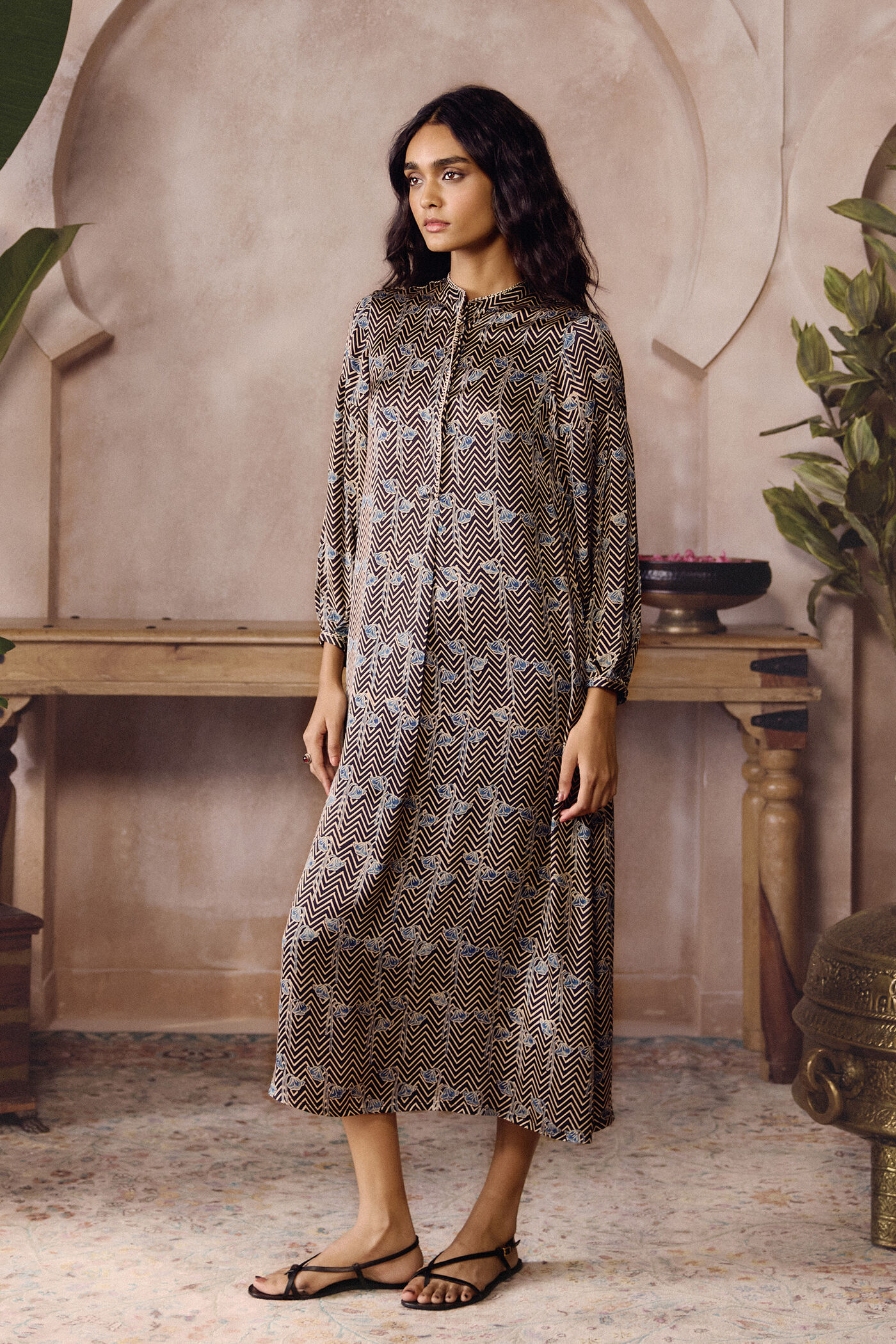 ajrakh long dress Ajrakh Tube Gown