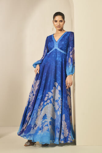 Talise Bemberg Chiffon Gown - Blue, Blue, image 9