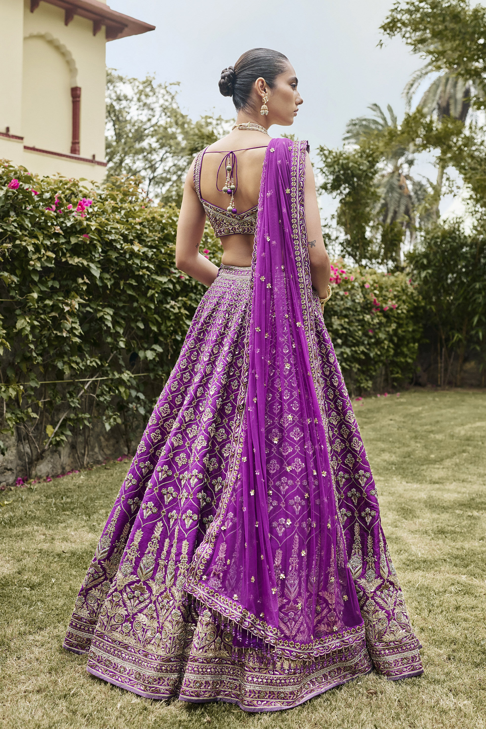 Adventure Gota Patti Silk Lehenga Set - ​Purple, Purple, image 2