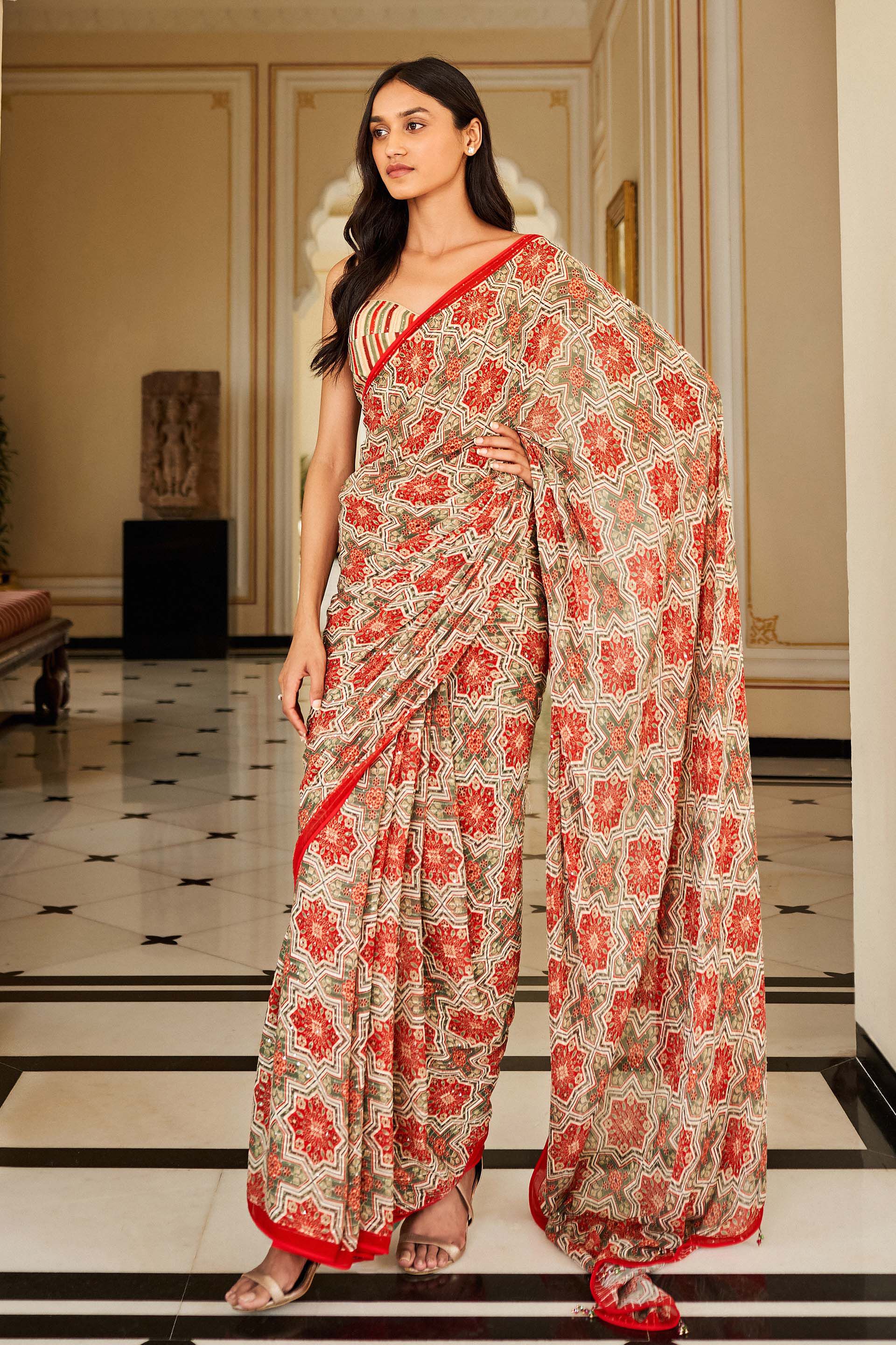 Shovana Saree - Cream, Cream, image 4