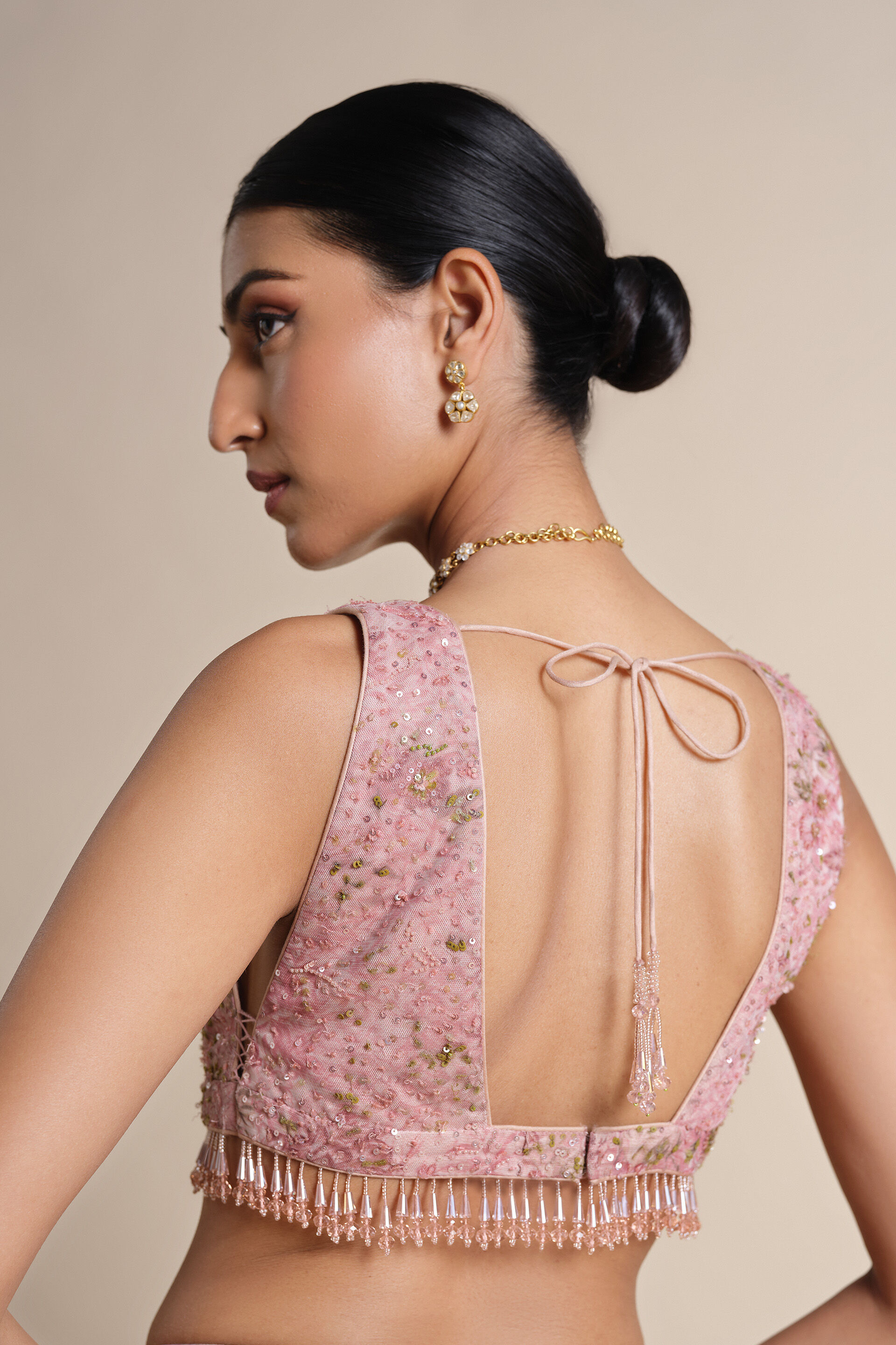 Esmarie Embroidered Choli - Blush