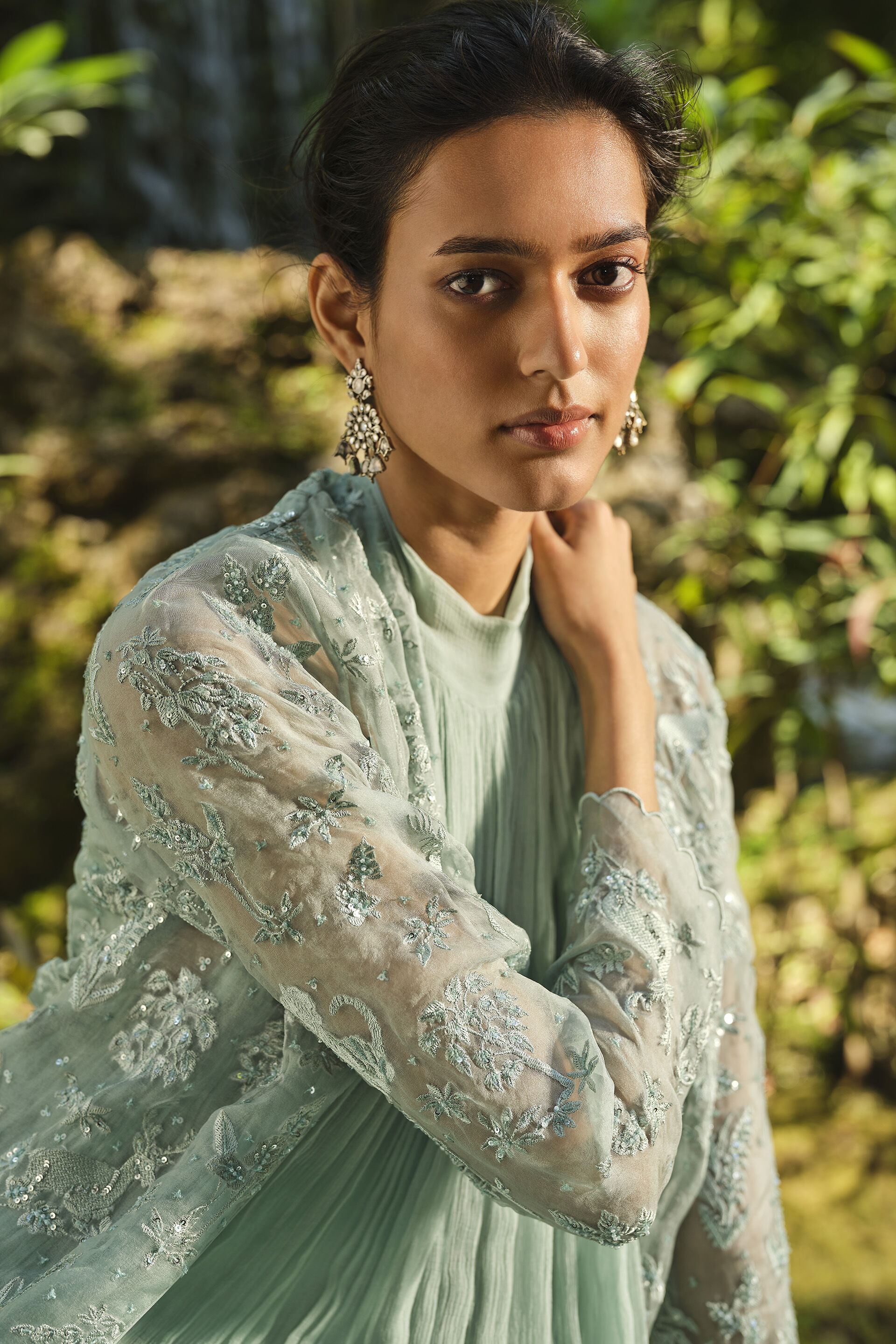 Mountain Mist Embroidered Jacket Set - Powder Blue, Powder Blue, image 12