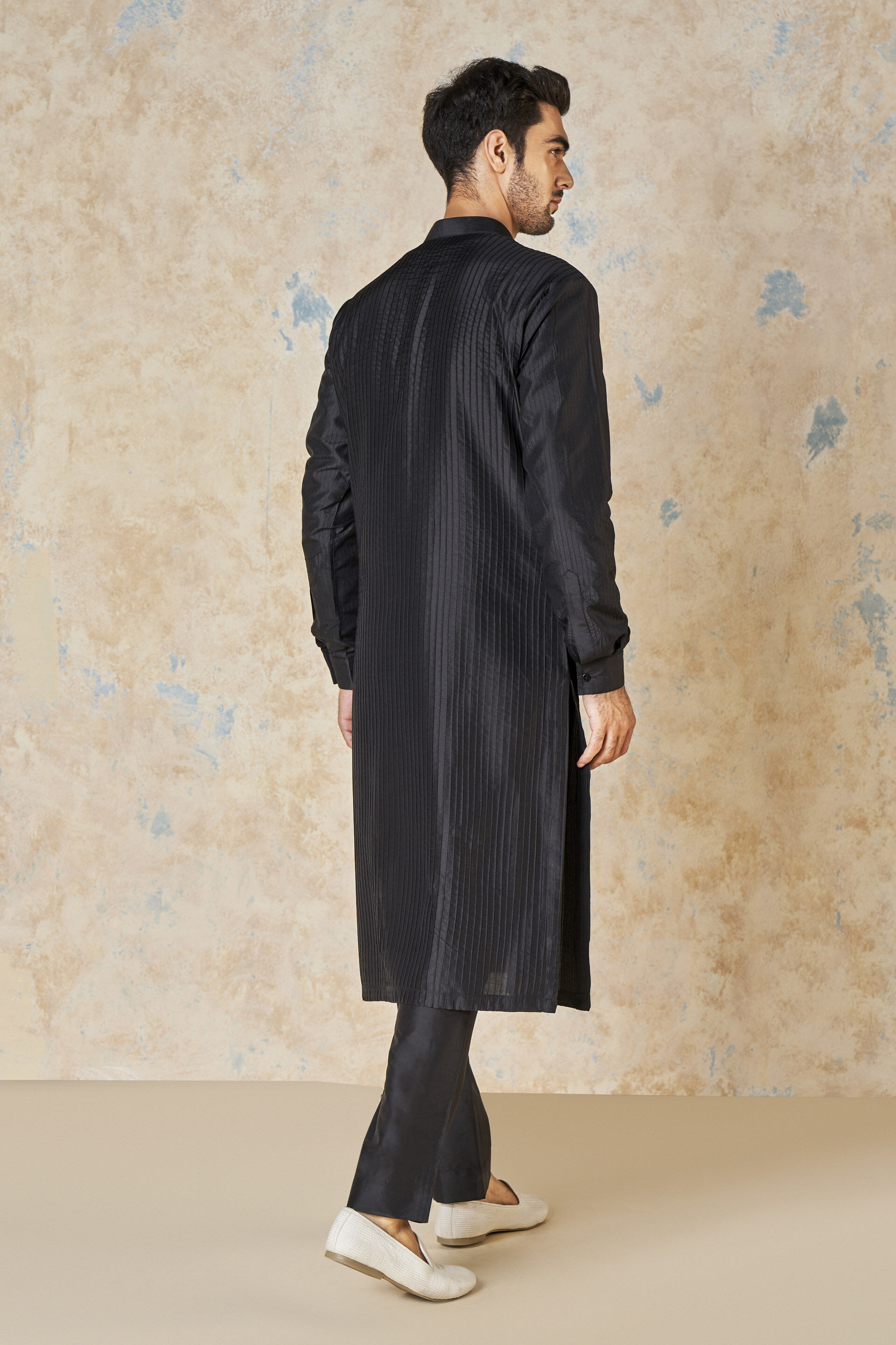 Sifar Silk Kurta - Black, Black, image 2