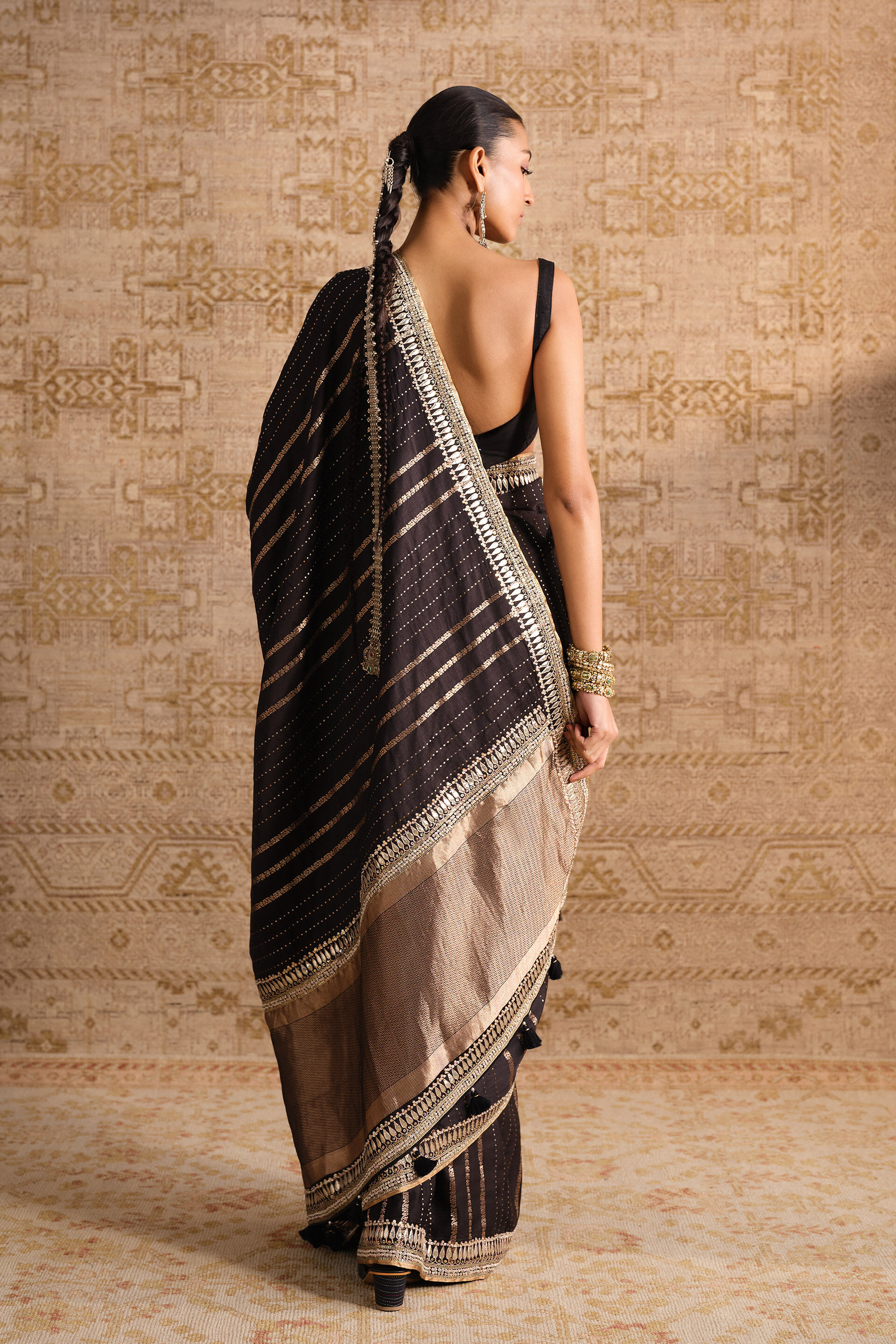 Drishika Handwoven Benarasi Silk Saree - Black
