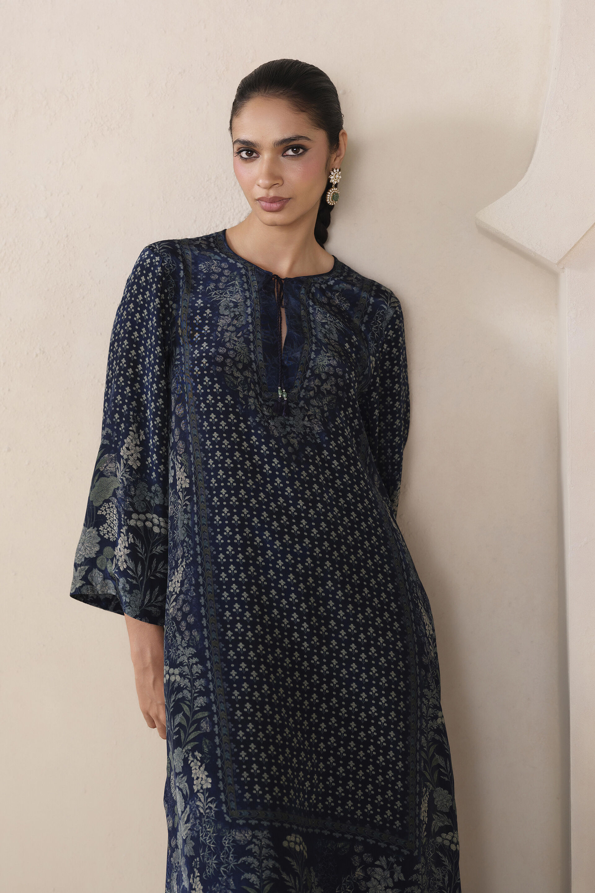 Nira Printed Co-ord in Blue, Blue, image 3